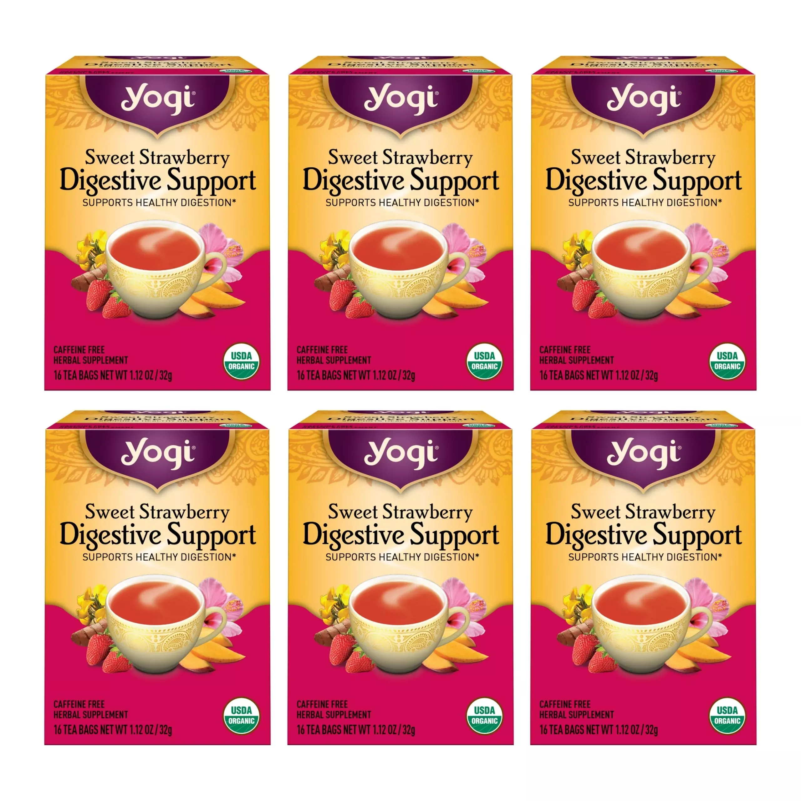 yogi-tea-sweet-strawberry-digestive-support-16-tea-bags-per-pack-6 Yogi Tea Sweet Strawberry Digestive Support - 16 Tea Bags Per Pack (6