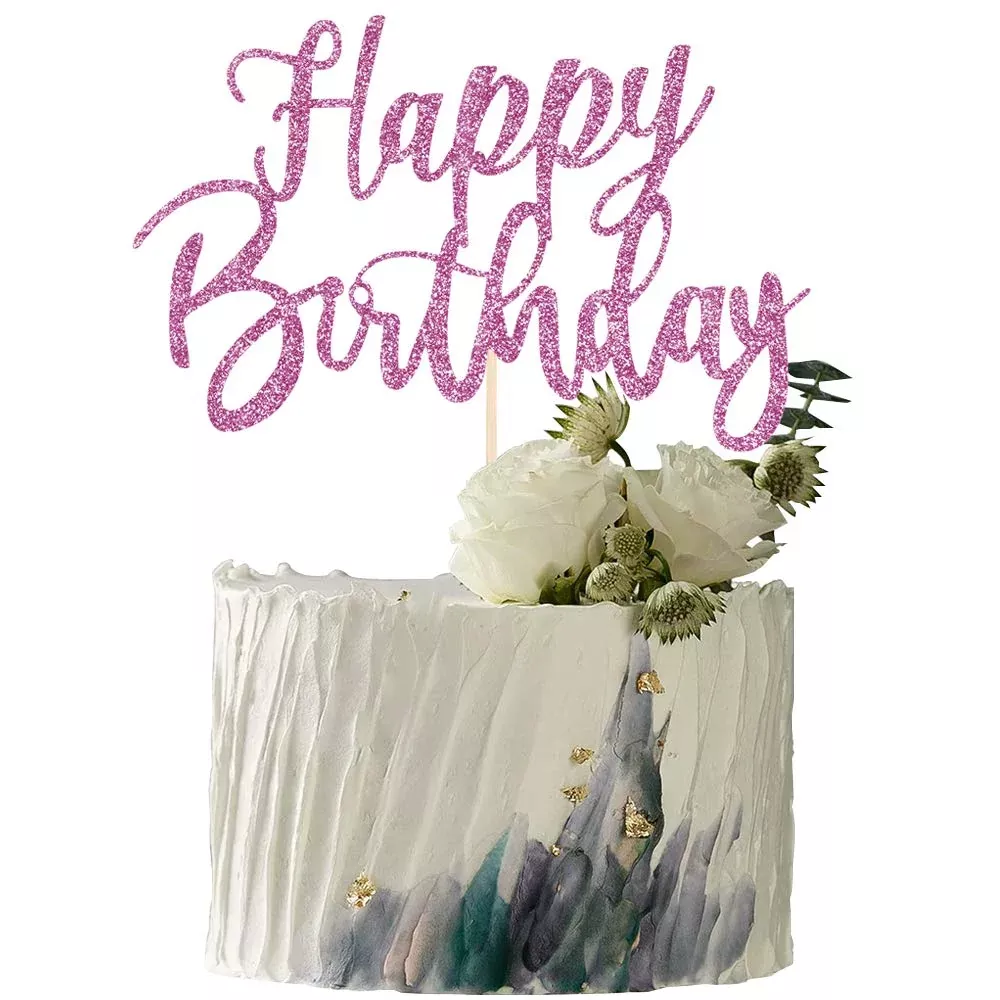 yuinyo-handmade-glitter-happy-birthday-cake-topper-happy-birthday-cake-bunting-d Yuinyo Handmade Glitter Happy Birthday Cake Topper, Happy Birthday Cake Bunting Decor,Birthday Party Decoration Supplies (Purple