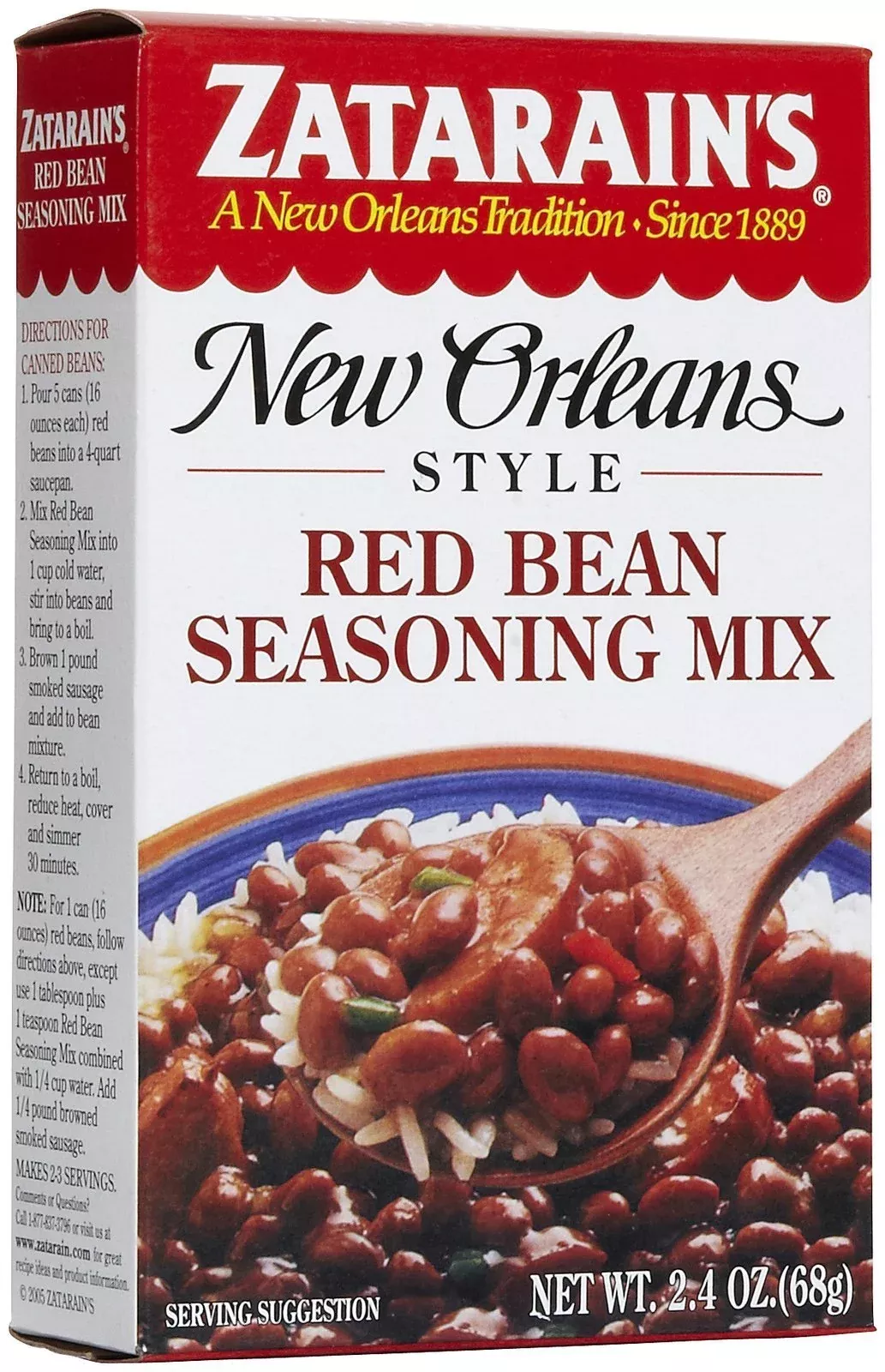 Zatarain'S Red Bean Seasoning Mix - 2.4 Oz