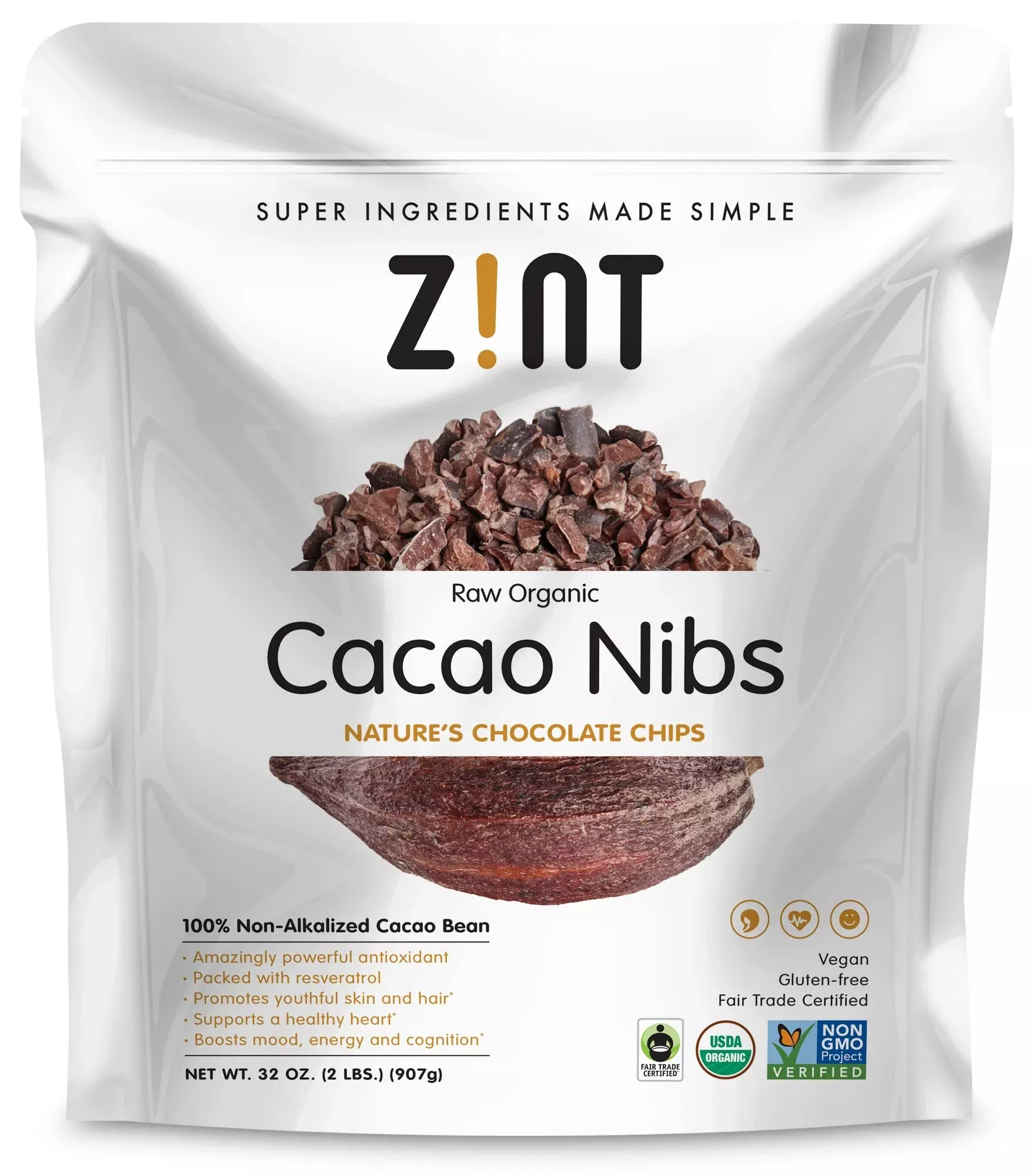 zint-organic-cacao-nibs-32-oz-fair-trade-paleo-certified-organic-non-gmo-anti-ag Zint Organic Cacao Nibs (32 Oz): Fair Trade, Paleo-Certified, Organic, Non Gmo, Anti Aging Antioxidant Superfood, Gluten Free Co