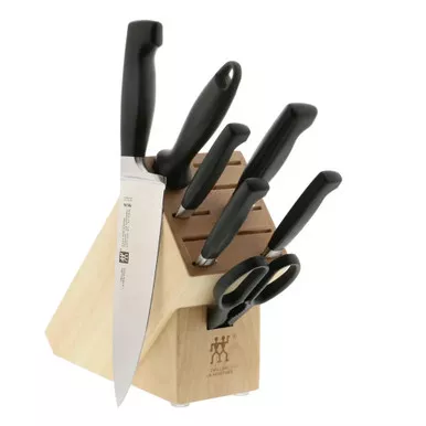 zwilling-forged-german-stainless-steel-four-star-8-piece-knife-set-wood-block Zwilling Forged German Stainless Steel Four Star 8 Piece Knife Set Wood Block
