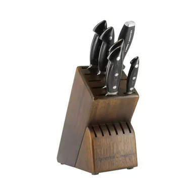 Zwilling Micarta Handle Kramer Euroline 7 Piece Knife Set with Wood Block