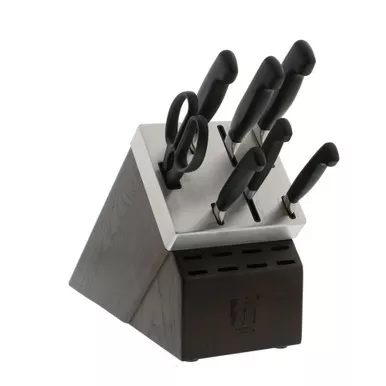 Zwilling Walnut Block Four Star 8 Piece Knife Set - Effortless Precision